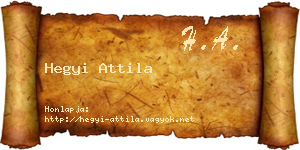 Hegyi Attila névjegykártya
